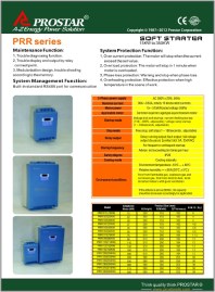 Технические характеристики устройство плавного пуска PRR Prostar